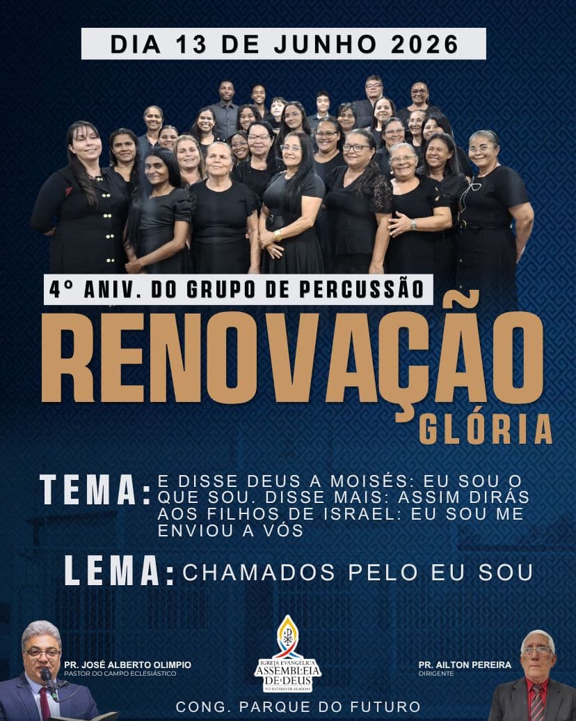 4º Aniversário do Grupo de Percussão Renovação e Glória será celebrado em grande festa no Parque do Futuro